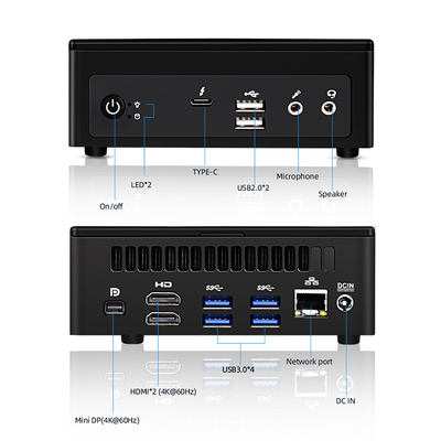 kopen 11de Gen cpu Mini Desktop Computer Tiger Lake i71165G7 elfde de Vertoningshaven van PC RAM DDR4 NVME online manufacture