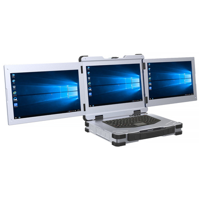 Monitor met 3 schermen Robuuste laptopcomputers Militair 15,6 inch